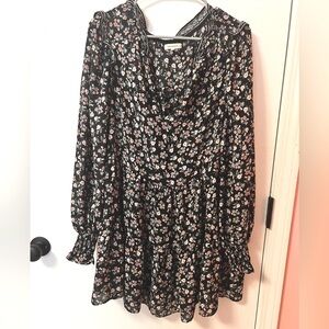 Black floral print dress